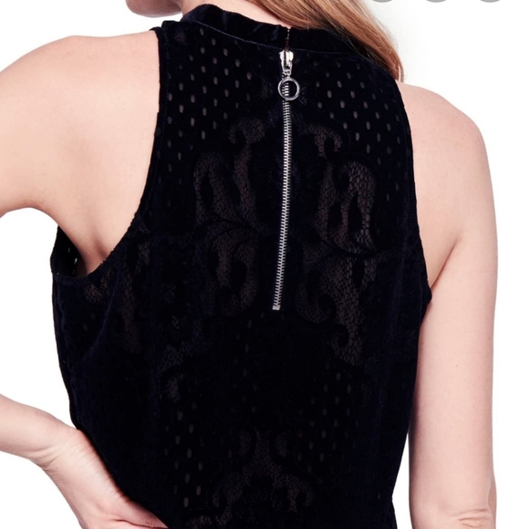 Free People/Walk This Way Black Crop Top - Picture 2 of 12